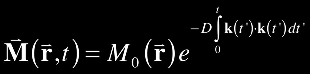 If we apply a uniform gradient M ( r,t ) t The Bloch-Torrey Equations B r,t ( ) = G t ( ) rẑ into this equation: = jγ ( r G ) M ( r,t ) + D