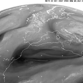 radiation emitted by water vapour in the 6-76 μm m band Visible image