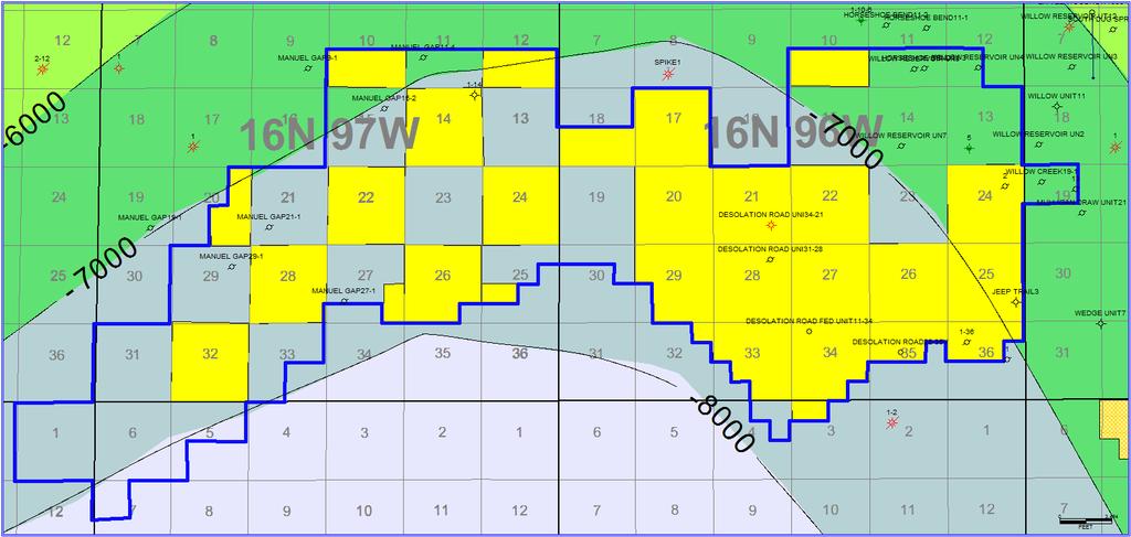 gas play (~30 bbls/mmcf) Large acreage position with overpressured Fort Union Fm An analog, on structural trend with Samson s Fort Union success in Endurance & Barricade Units Show well,