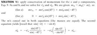 9-7 Collisions in Two or Three Dimensions Conservation of energy and momentum can also be used to analyze collisions in two or three dimensions, but unless the situation is very simple, the math