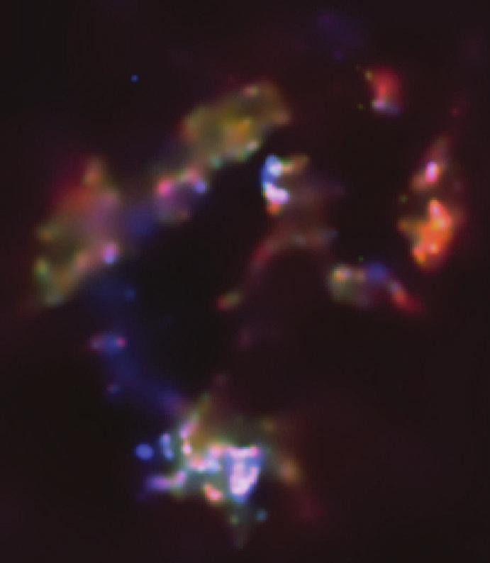 Mapped-color smoothed image of X-ray emission