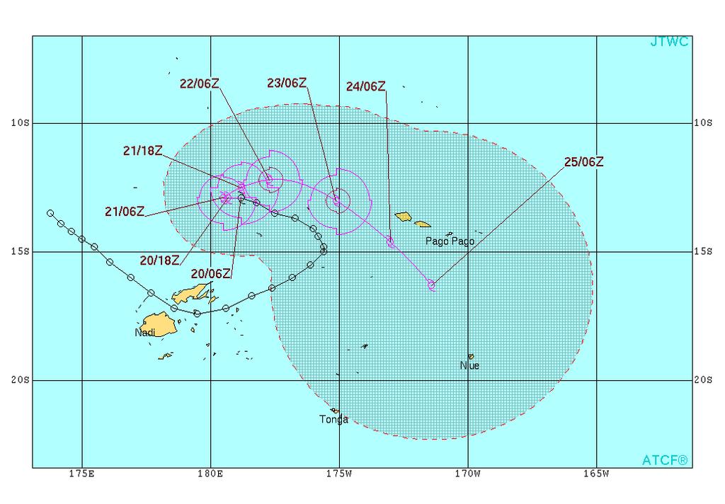 mil/jtwc/ for updates) Location: About 550 miles west of Tutuila, AS Movement: WNW at