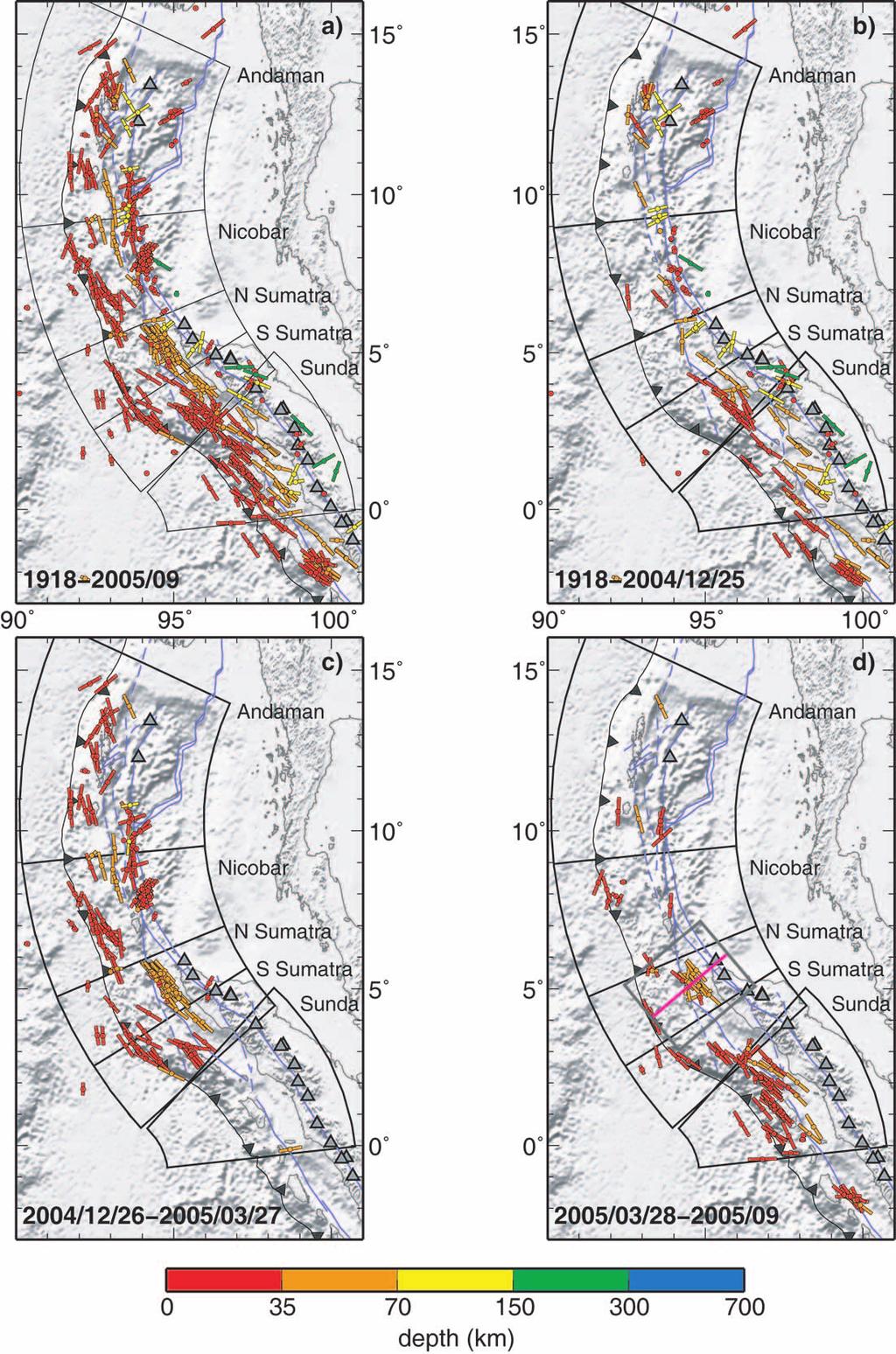 Teleseismic Assessment of Seismicity (1918 2005) of the 2004 Sumatra Andaman and 2005 Nias Island Earthquakes S55 Figure 10.