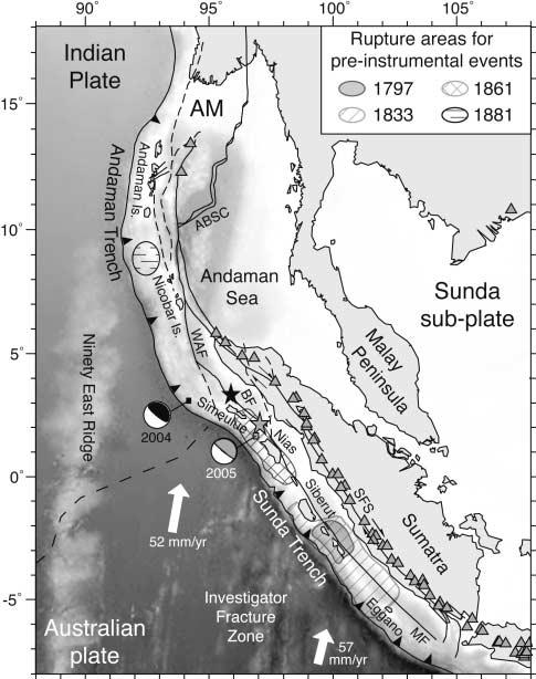 S44 E. R. Engdahl, A. Villaseñor, H. R. DeShon, and C. H. Thurber Figure 1. Simplified tectonic setting of the Sumatra Andaman Islands region including geographic names.