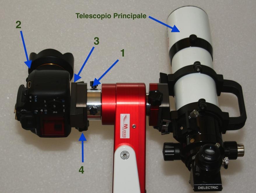 4. M-zero Use for Time Lapse Photography Using a small optional accessory the M-zero is capable to mount a small auxiliary telescope or a photographic camera in parallel to the main telescope.