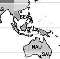 that falls as snow: Times of first and last frost: 9. Central Indonesia in the SEA region.