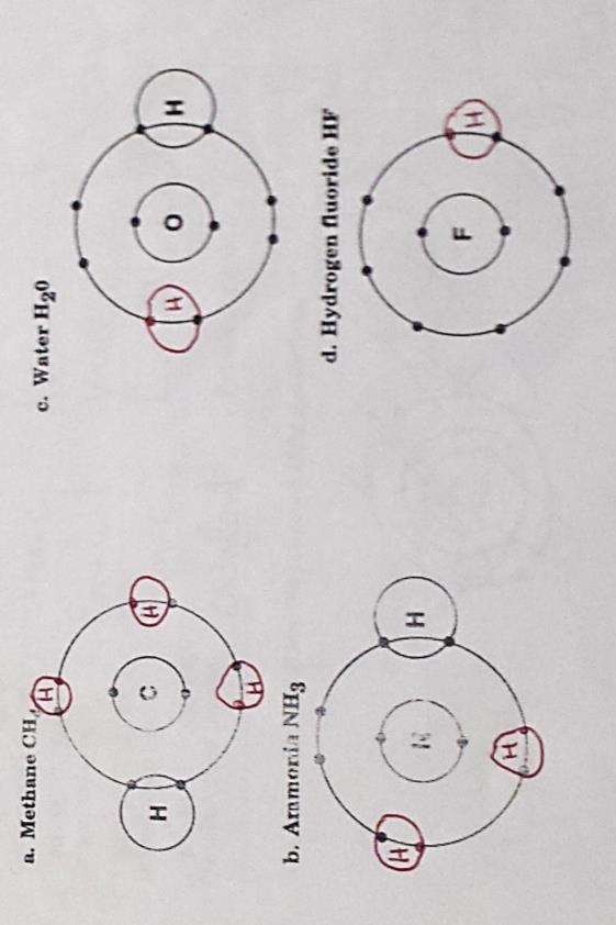 Covalent Bonds in Bohr Diagrams Use the Bohr model to show how the following molecules are