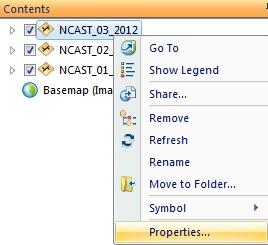 5) Right Click the N-Cast layer in the Table of Contents and choose Properties (Figure 4).