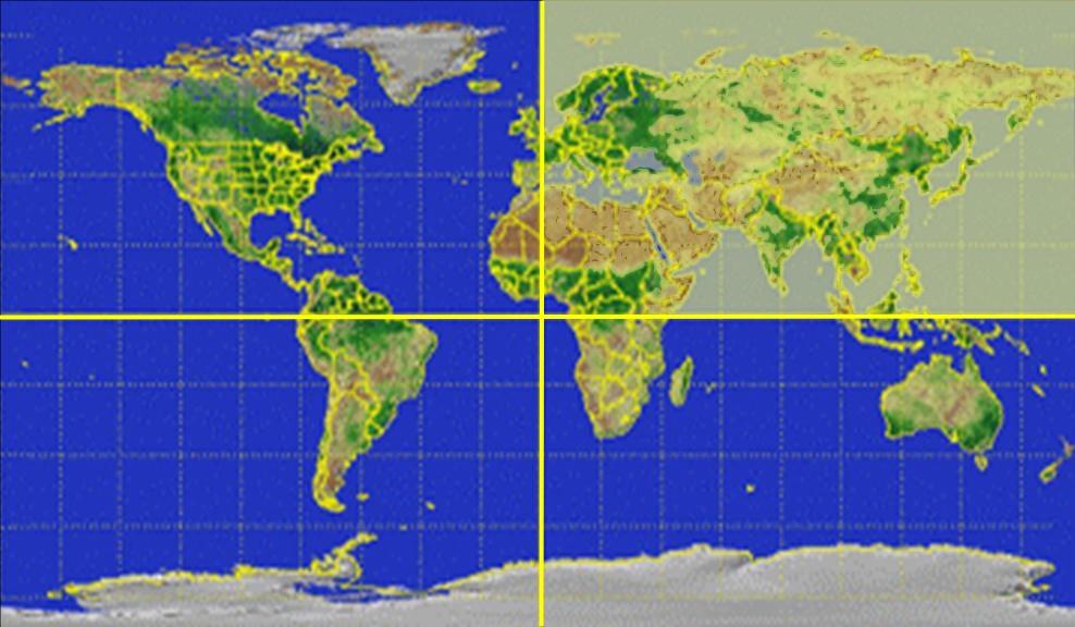 We can divide the Earth into quadrants: NE where