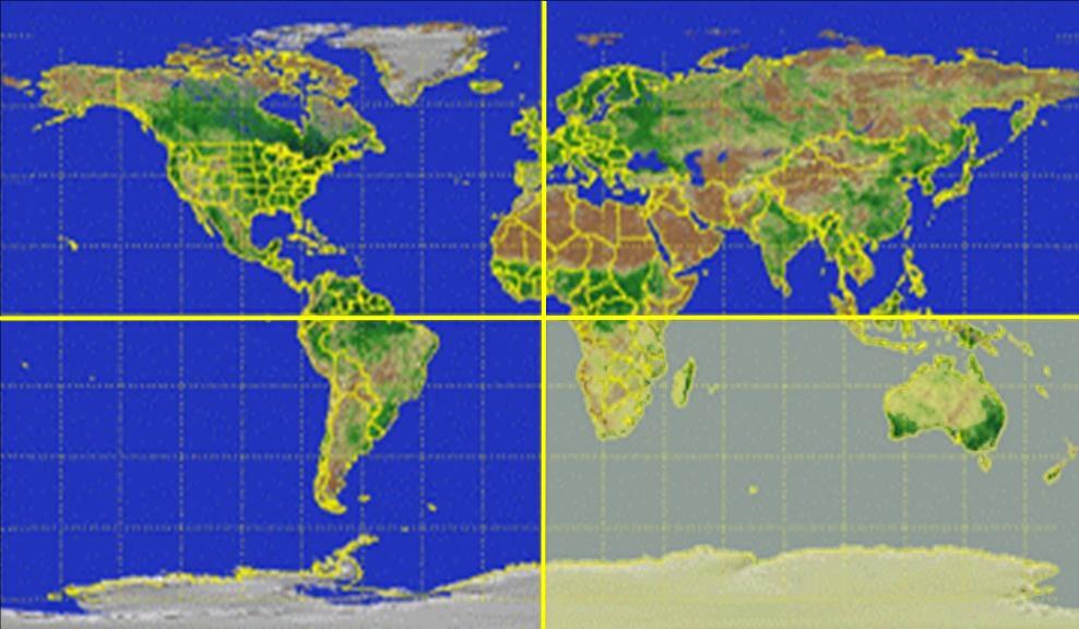 We can divide the Earth into quadrants: SE where