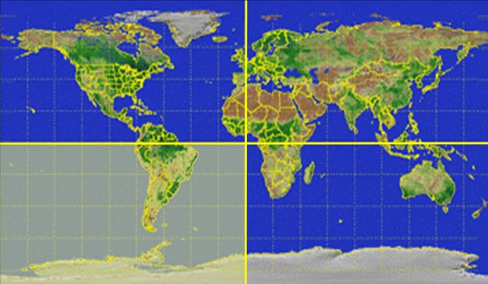 We can divide the Earth into quadrants: SW where