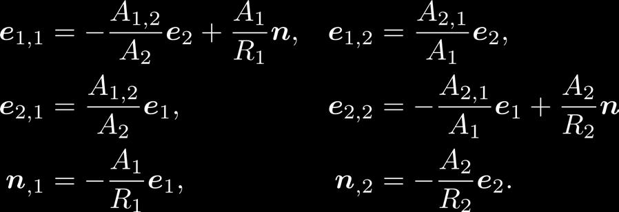 Derivatives of the unit vectors Assuming principal curvature coordinates, the
