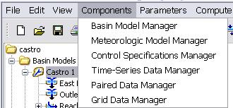 Chapter 2 Developing an HMS Project Figure 8. Input data managers. Figure 9. Paired Data Manager. Figure 10 shows the Component Editor for a storage-discharge function.