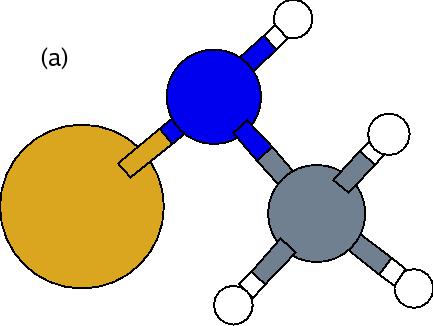 Tunnelling in alkanes anchored to gold electrodes via amine end groups 4 Figure 1. Molecular clusters used to investigate bonding of a) dehydrogenated amine- Au and b) amine-au.