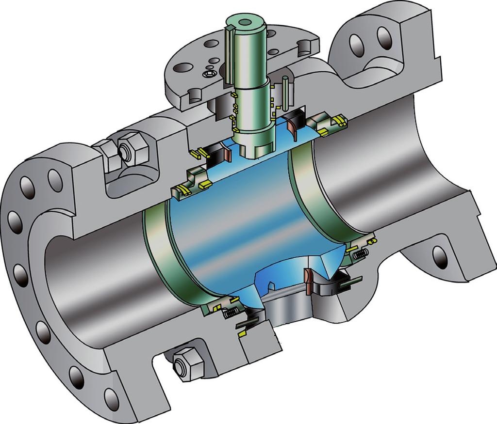 xanik XANIK TRUNNION BALL VALVES WITH TRUNNION BLOCKS INDEPENDENT BALL AND STEM The ball and stem are independent to minimize the effect of the side thrust generated by the pressure acting on the
