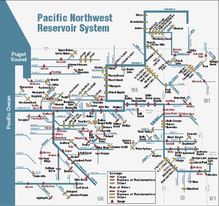 Northwest River Forecast Center: Regulation Projects Operated for flood control, navigation, irrigation, municipal and industrial water supply, recreation, fish and wildlife and
