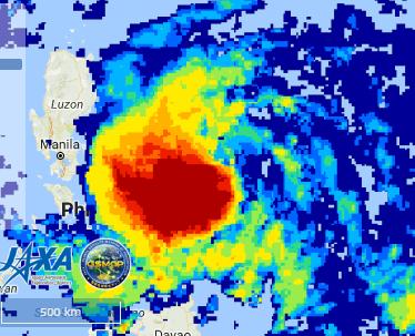 Potential rainfall associated with Typhoon