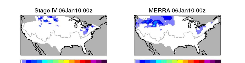 DJF: snow issues for satellites Grey line shows snow on ground (from IMS daily product) CMORPH and TMPA have difficulty with snow on ground CMORPH masks more of