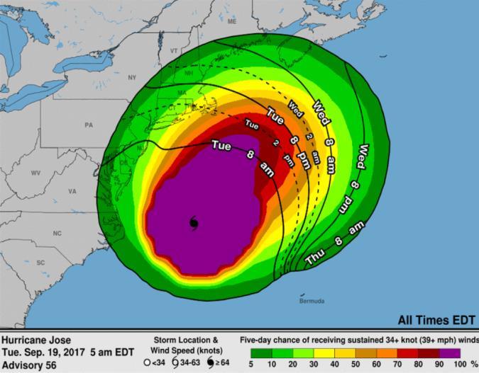 Tropical Outlook Atlantic Hurricane Jose (CAT 1) (Advisory #56 as of 5:00 a.m.