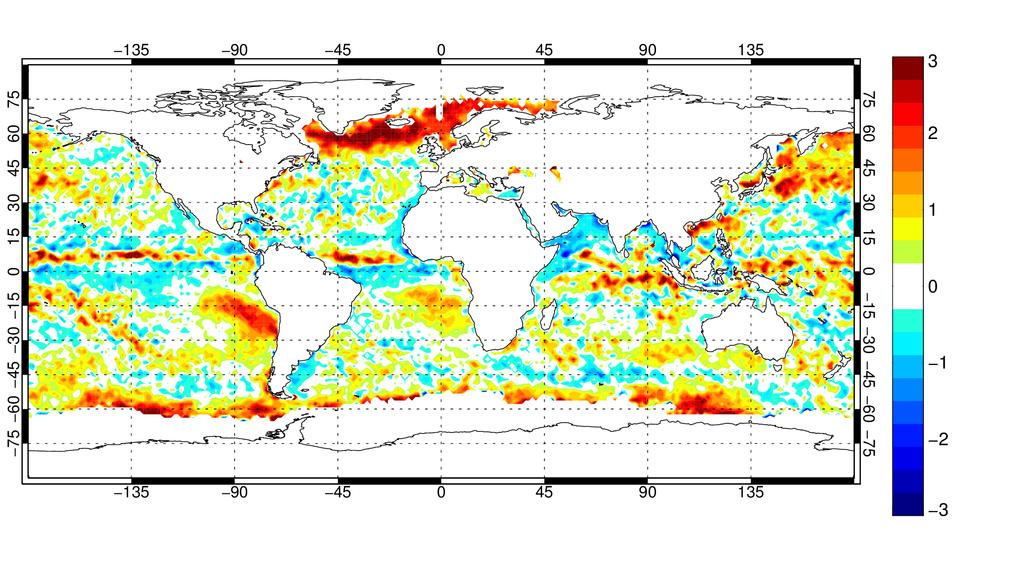 Monthly mean biases at 37 GHz (sensitive to cloud, water vapour and rain) SSMIS channel 37v, December 2014 all data over ocean, including observations usually removed by QC Bias [K] Slide 13