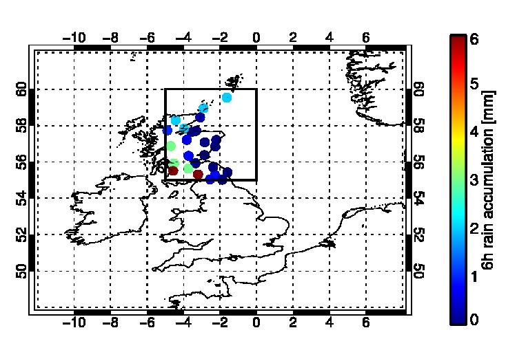 Rain reality check 6h precipitation accumulations in a 5x5 box over Scotland T+6 to T+12