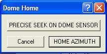 Dome Azimuth specified azimuth enter the To manually move the dome to a value in this dialog. Dome Reset Encoder This dialog should not have to be used.
