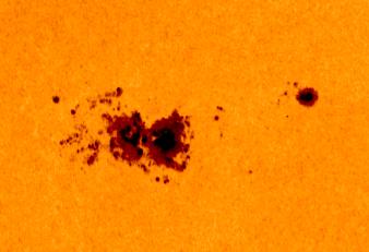Sunspots As we mentioned, a sunspot is part of the photosphere that is disturbed by powerful magnetic activity, this magnetic activity prevents mater convection that happens below, thus decreasing