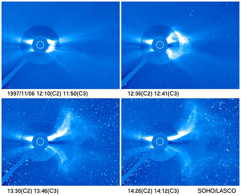 Four Images of a CME Observed by LASCO on SOHO 47 Solar p-mode Waves For spherical symmetry, sound wave modes are established in a central gravitational potential well Situation analogous to that of