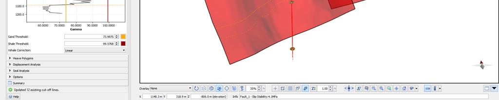 Create juxtaposition diagram by clicking Create Lithological Juxtaposition; 6.