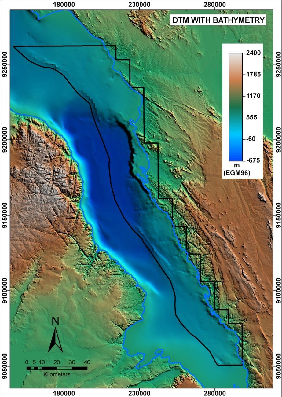 Data Interpretation Data Overview: Digital Elevation and Bathymetry Data SRTM, LIDAR and detailed bathymetry data were merged to produce the final DTM which was used for: