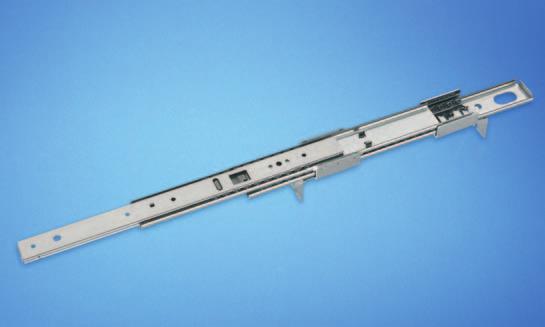 Cabinets Telescopic slide 1 U, minirack For assembly of own shelves or drawers Load-carrying capacity per pair 46 kg Assembly in U pitch at 19" plane Detachable, extension length > 100 % Rail width