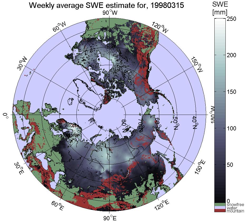 30 year-long CDR time-series on snow conditions of Northern Hemisphere (ESA-GlobSnow SWE) First time reliable daily spatial information on SWE (snow cover): - Snow Water Equivalent (SWE) - Snow
