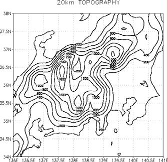 Topography around TOKYO Old GSM(60km-mesh) New GSM(20km-mesh) High resolution new-suite (GSM0711) (cont.