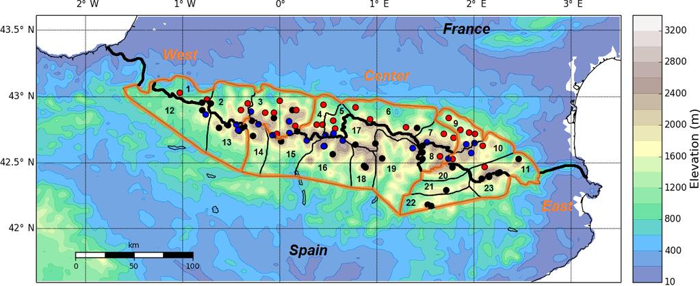 1. Evaluation of AROME-Crocus in the Pyrenees Data and methods Distributed snowpack simulations Crocus snowpack simulations Atmospheric forcing from AROME Domain: Pyrenees Period: