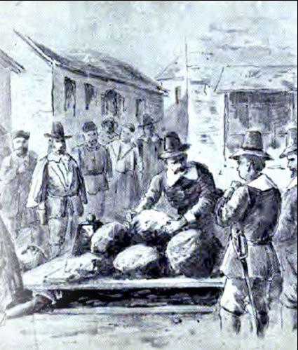 Puritan Punishments Giles Corey, 80 Pressed to death with large stones as a way to press a confession out of him peine forte et dure practice not used by British