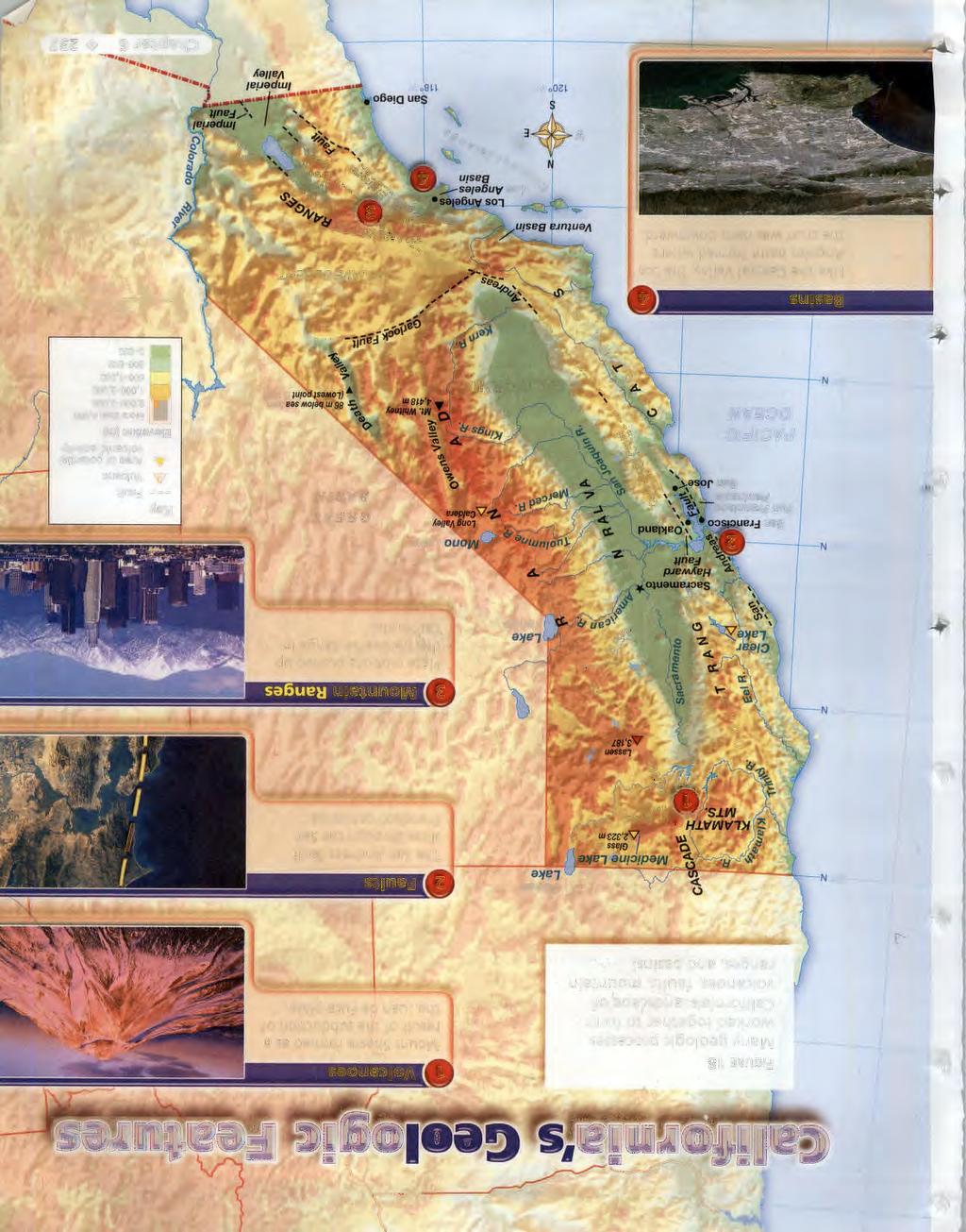 _1 I I I : J ' figure 18 { Many geologic processes worked together to form I California's