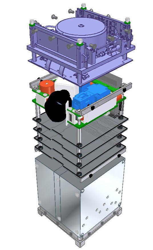 Spacecraft description ASPECT is a 3U CubeSat with outer configurations as seen in Figure 4a. The preliminary design of the satellite conforms to the CubeSat standard.