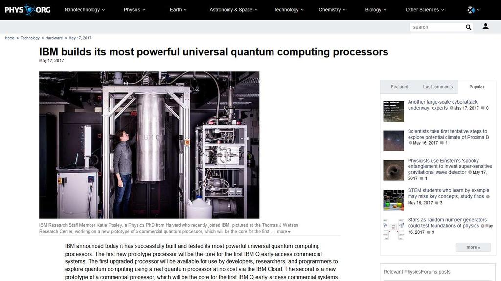17-qubit processors IBM aims at constructing commercial IBM Q systems with 50 qubits in the