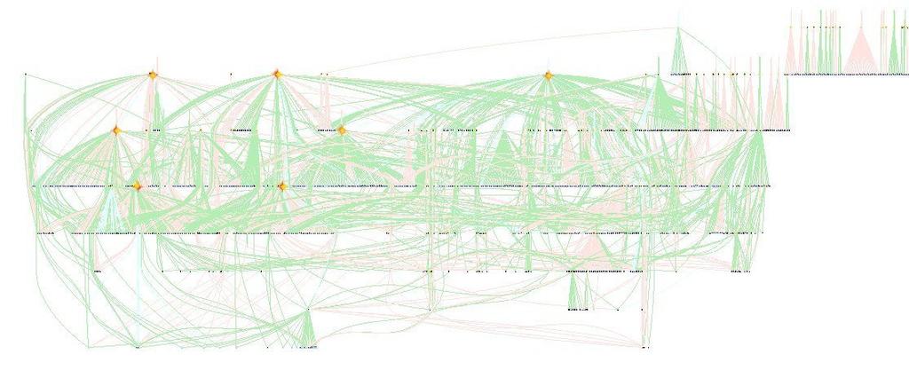 Applications Escherichia coli Goal: validate approach Transcriptional network large-scale: 1763 nodes, 4491 edges Hierarchical topology RegulonDB