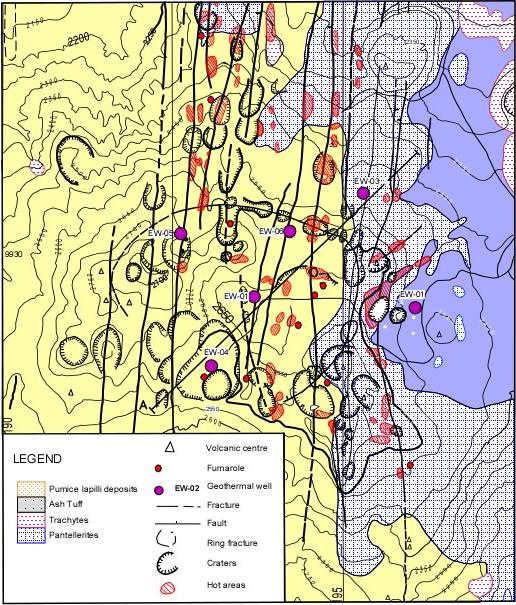 Geothermal exploration in Kenya 3 Omenda 4. GEOTHERMAL PROSPECTS 4.1 Eburru Eburru volcanic complex is located to the north of Olkaria.