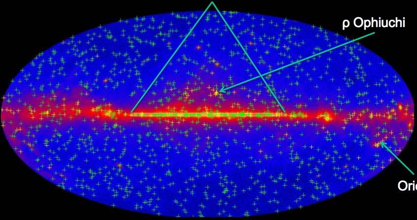 First Fermi LAT Catalog The Galactic ridge ( lat < 1, lon < 60 ) has serious difficulties: sources are close to each other, are not high above the background below 3 GeV, and the Galactic diffuse