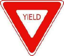 39 The yield sign is shaped like an equilateral triangle.