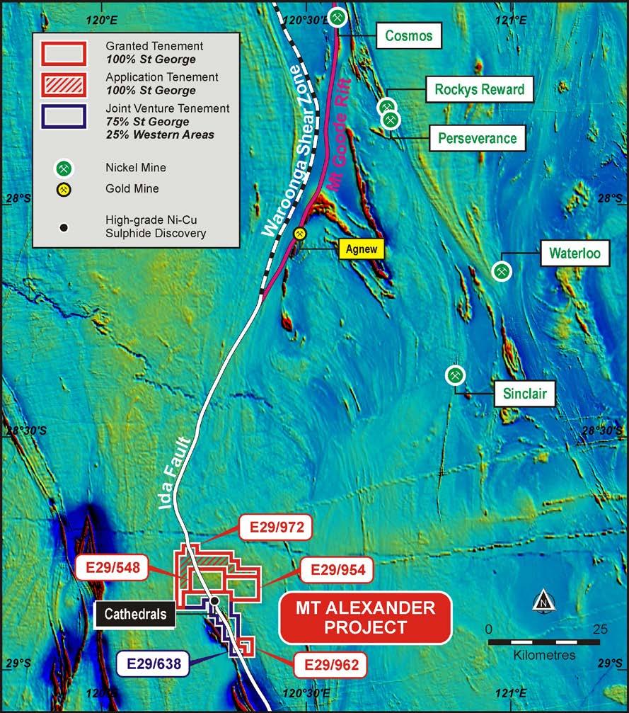Mt Alexander Favourable Location Established Mining Region South-west of world class nickel and gold mines of the Agnew- Wiluna belt Access to existing roads, infrastructure and processing plants