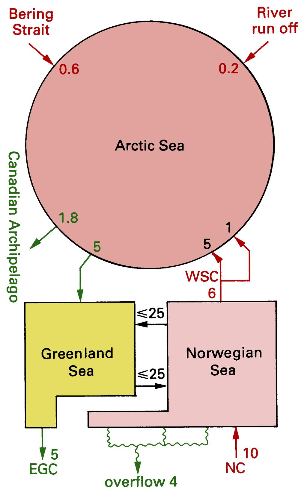 Arctic oceanography 99 leaves with the East Greenland Current exports only 185 10 6 kg.