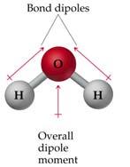 Molecular Shape & Polarity In water, the molecule is not linear and the bond dipoles do not cancel each other.