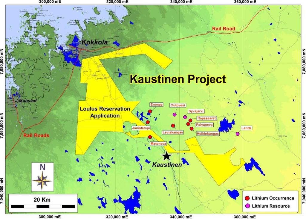 19 May 2016 Figure 3: Area of Exploration Reservation Application by Avalon in the Kaustinen area.