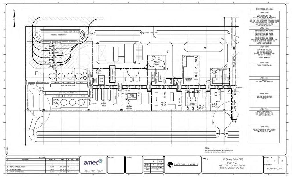 Facilities Plot Plan Central Plant (with modifications highlighted) 40k bbl