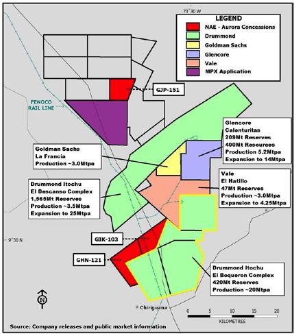 Estimated depths 400 800m Phase 1 drilling program (3 holes) underway. Results from first borehole: 15 shallow dipping seams with cumulative thickness of 11.