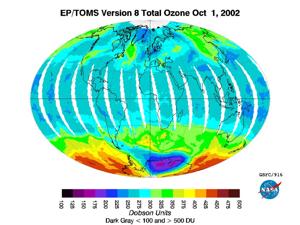 Global Ozone Monitoring The Total Ozone Mapping Spectrometer (TOMS) samples backscatter