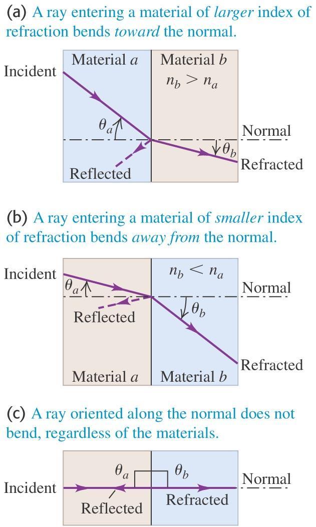 Laws of reflection and refraction Angle of